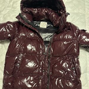 S13 Women's Shiny Burgundy Puffer Jacket